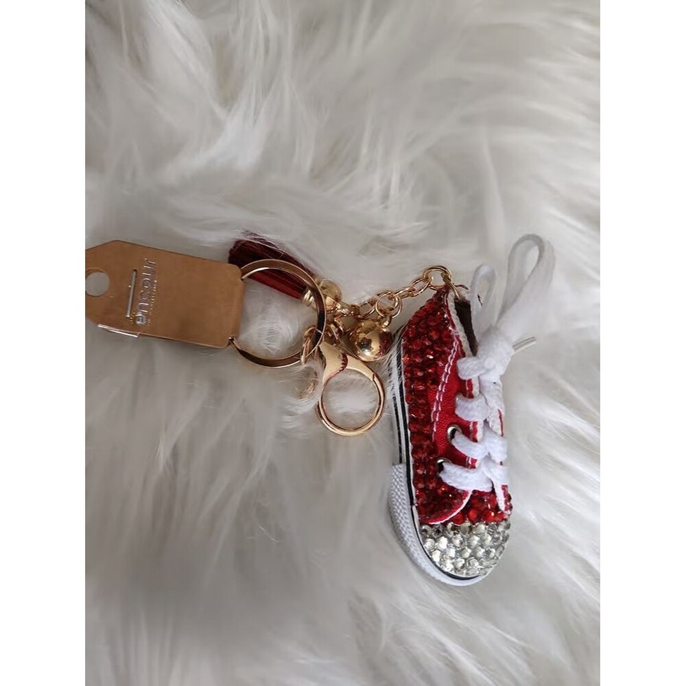 Red Rhinestone Sneaker Keychain